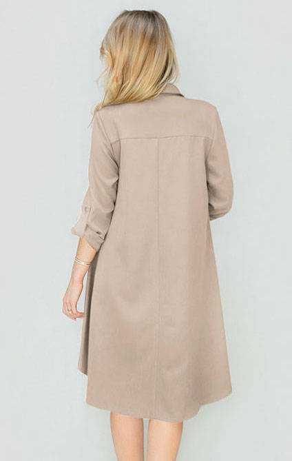 KLEID MIT TASCHEN BEIGE (267ART)