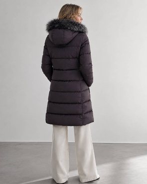 LANGE STEPPJACKE AUBERGINE (7701)
