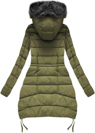 KURTKA ZIMOWA Z KAPTUREM KHAKI (R3595)
