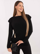 Czarna bluzka z poduszkami na ramionach