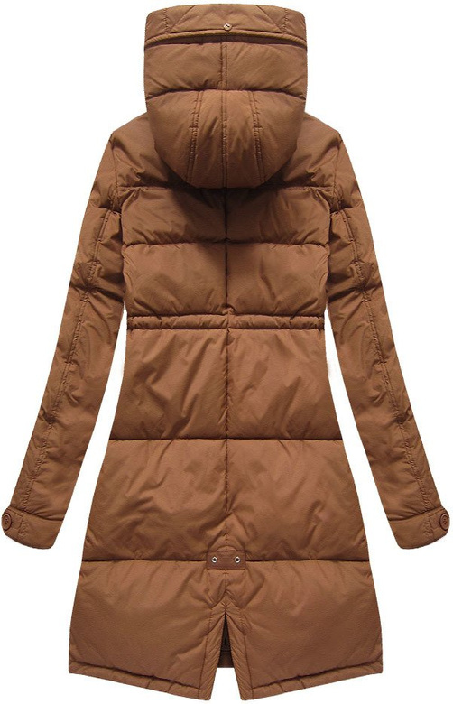 LANGE WINTER JACKE MIT KAPUZE FUCHSROT (7752)