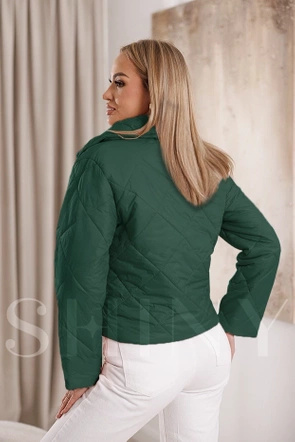 Krótka kurtka pikowana zielona