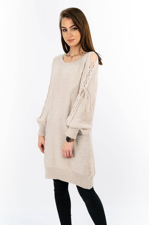 LACE-UP SHOULDER JUMPER BEIGE (113ART)