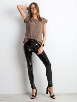 Brązowa koszulka basic z krótkim rękawem