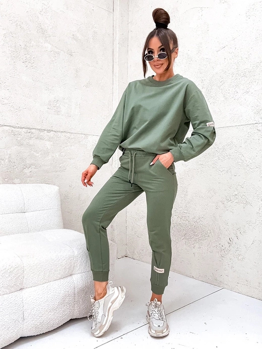 Dres damski z zaszewkami khaki