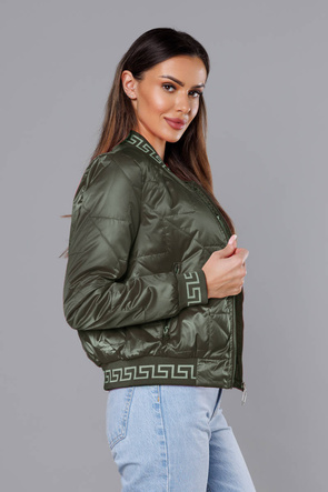 Damska kurtka ze ściągaczami khaki