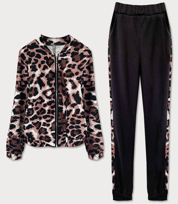 JACKET SET FROM COMBINED BROWN MATERIALS (468ART)