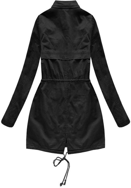 BAUMWOLLE PARKA MIT KAPUZE SCHWARZ (H053)