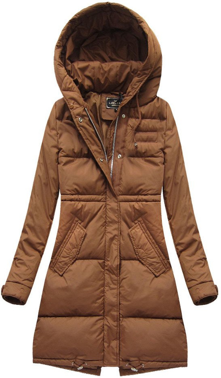 LANGE WINTER JACKE MIT KAPUZE FUCHSROT (7752)