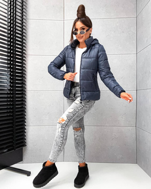 Klasyczna puchowa kurtka zimowa granat