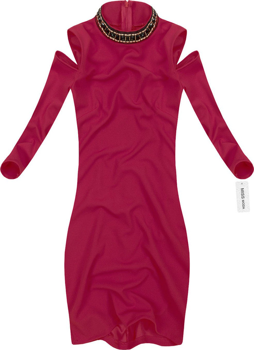 COLD SHOULDER DRESS WINE (7440)