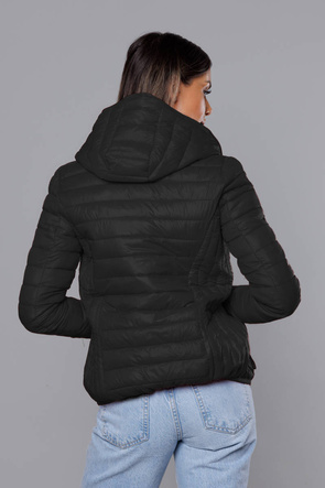 Lekka czarna kurtka z kapturem