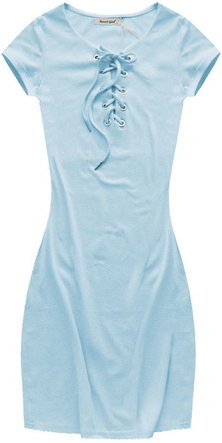 BAUMWOLLE KLEID HIMMELBLAU (W-765)