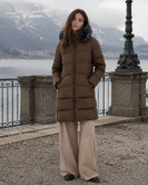 LONG QUILTED JACKET BROWN (7701)