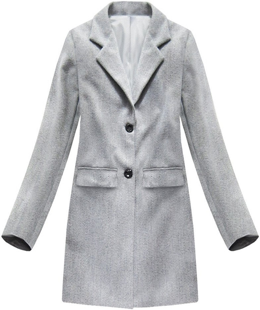 SINGLE-BREASTED COAT WITH BUTTONS LIGHT GREY (0760)