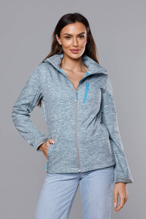 Szaro-niebieska kurtka sportowa typu softshell
