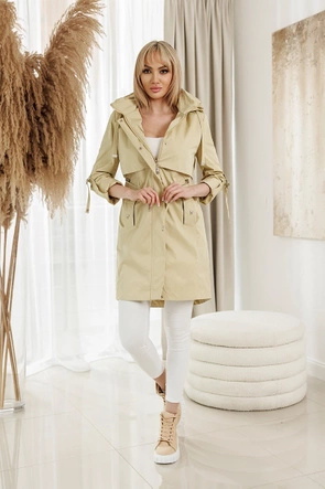 Parka z odpinanym kapturem beż