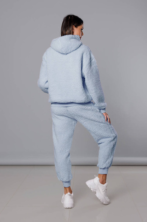 Ciepły damski komplet dresowy w kolorze niebieskim