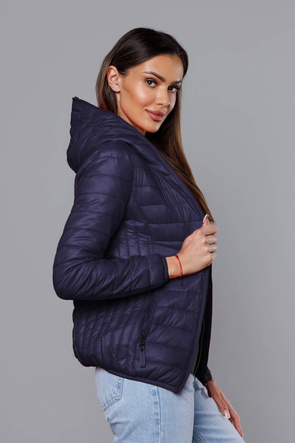 Lekka granatowa kurtka z kapturem