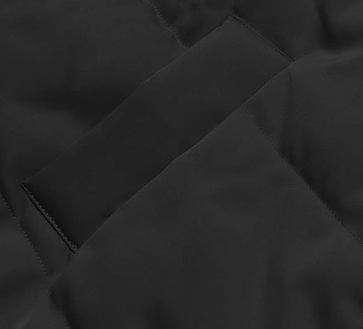 Długa dwustronna kamizelka damska z kapturem czarny-khaki
