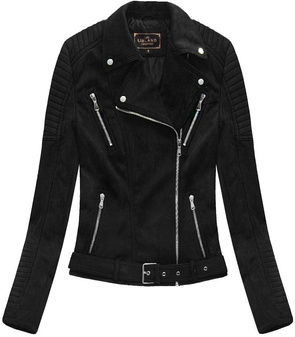 SUEDE MOTORCYCLE JACKET BLACK (6008)