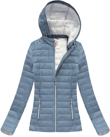 QUILTED HOODED JACKET LIGHT BLUE (1828BIG)