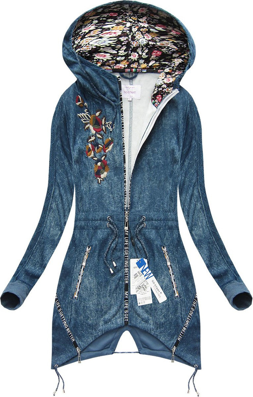 EMBROIDERED HOODIE BLUE 2 (J205BS)