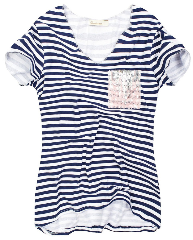 GESTREIFTES T-SHIRT BAUMWOLLE MARINEBLAU-WEIß (51751-5)