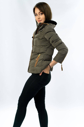 STEPPJACKE MIT KAPUZE KHAKI (WZ6636)