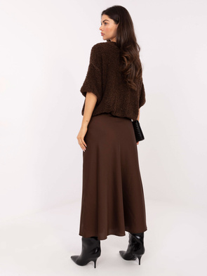 Satynowa brązowa spódnica glamour