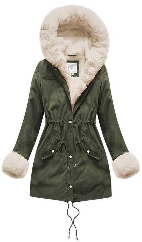 DICKE WINTER PARKA MIT UNTERFUTTER KHAKI-BEIGE (X3366X)