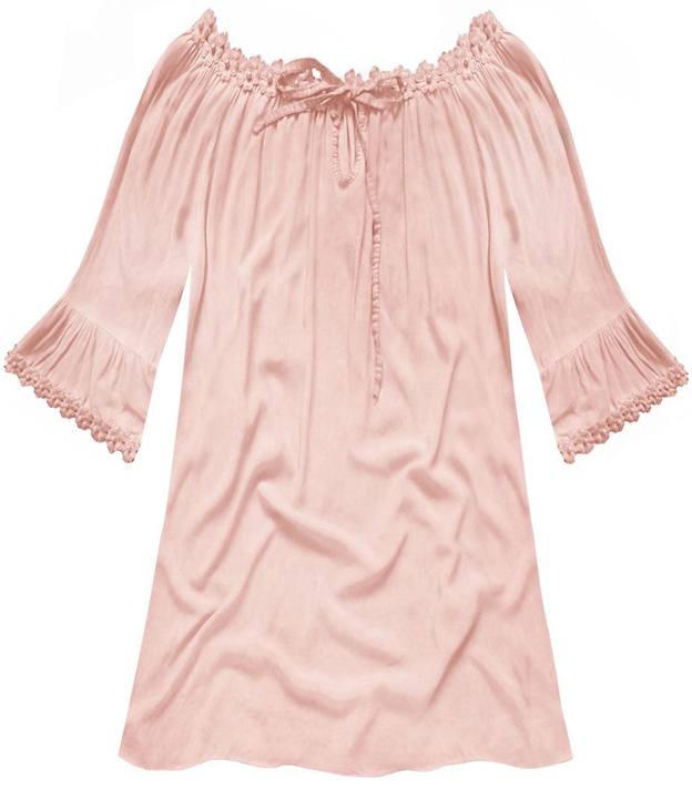 GUIPURE LACE DETAIL TOP POWDER PINK (ART2)