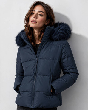 SHORT QUILTED NAVY JACKET (7694)