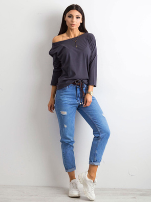 Uniwersalna grafitowa bluzka z rękawem 3/4