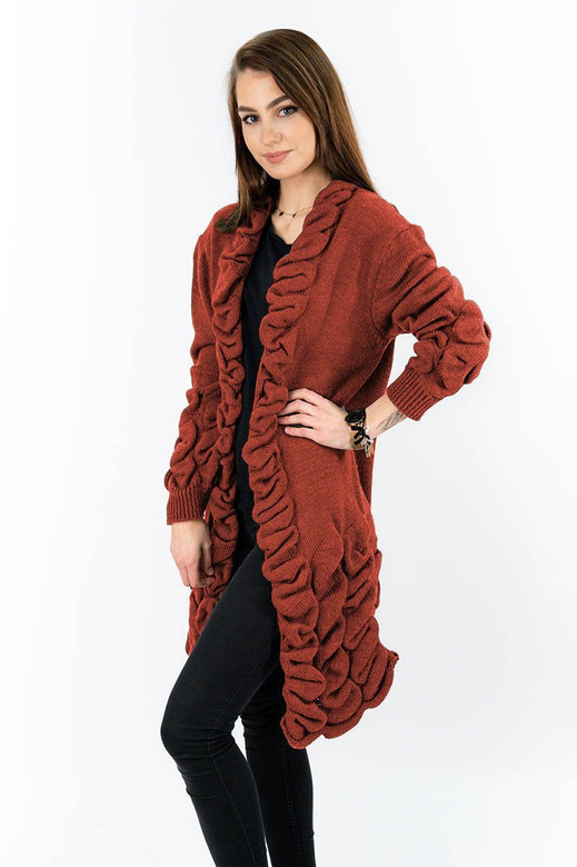 JUMPER WITH RUFFLES BRICK-RED (126ART)