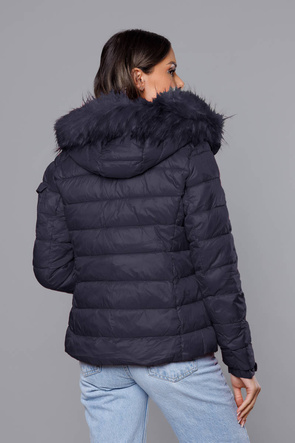 Kurtka granatowa z odpinanym kapturem