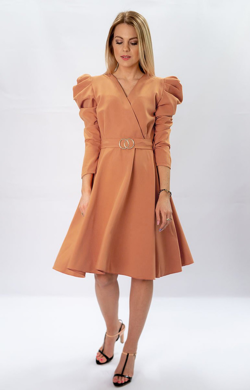 ORANGE ELEGANTES KRAWATTENKLEID (565ART)