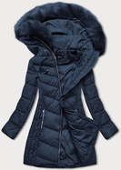 LONG QUILTED JACKET NAVY BLUE (7689)