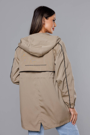 Cienka parka beżowa