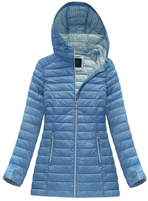 PIKOWANA KURTKA Z KAPTUREM BŁĘKITNA (MH-1679)