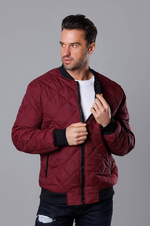 Bordowa męska kurtka typu bomber