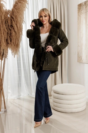 Zimowa parka z futerkiem army