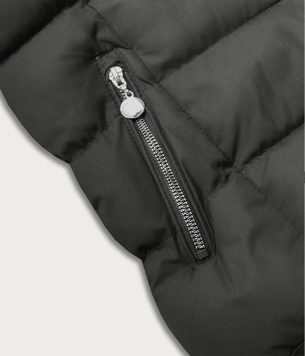 Pikowany bezrękawnik damski army