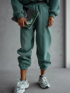 Zielony bawełniany dres damski