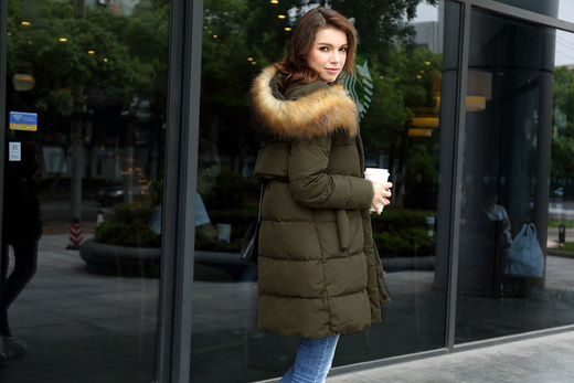 NATURAL DOWN WINTER JACKET KHAKI (8063)