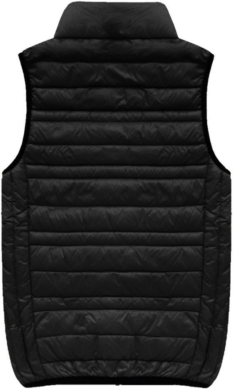 MĘSKA KAMIZELKA Z PUCHEM NATURALNYM CZARNA (5008)