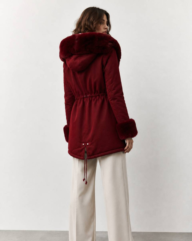 COTTON PARKA WITH FUR WINE (XW801-3X)