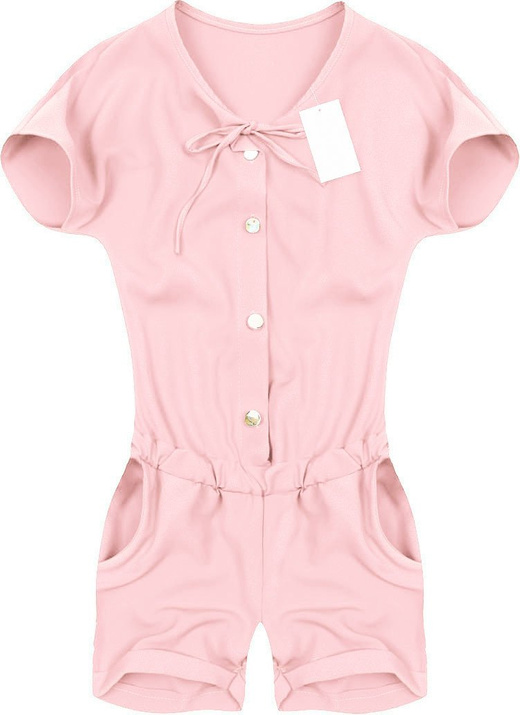 SHORT LEG BUTTONED JUMPSUIT POWDER PINK (ART30)