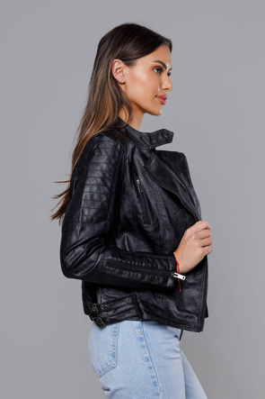 Czarna ramoneska ze stójką