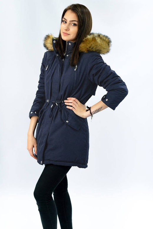 REVERSIBLE HOODED JACKET NAVY BLUE-GREY (W213)